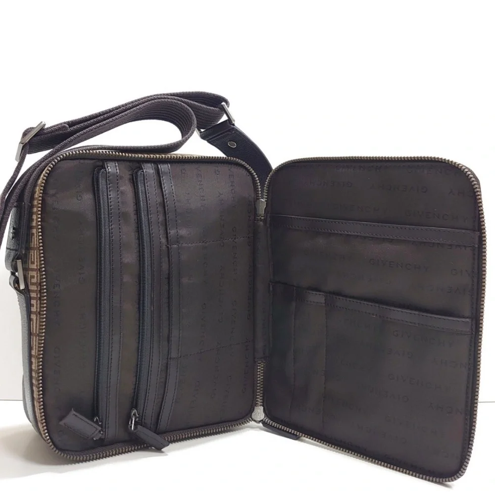 Authentic Rare Givenchy Canvas & Leather Crossbody with G Monogram +COA